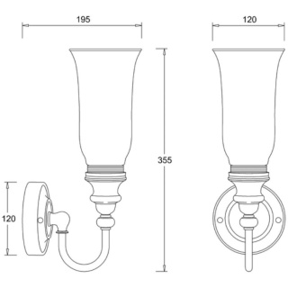 Burlington LED Bathroom Ornate Wall Light & Clear Glass Vase Shade